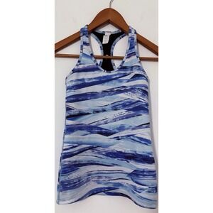 Ivivva by Lululemon Girls Tank Top Size 12 Navy Blue Mesh Racerback